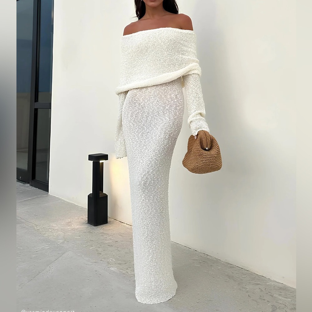 Meshki Off-Shoulder White Dress